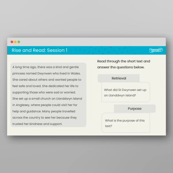An image of the Rise and Read St Dwynwen's Day Resource