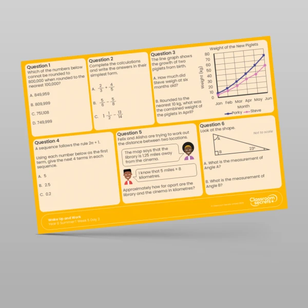 An image of the Summer 1 Week 5 Wake Up and Work Resource