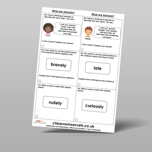 An image of the What are Adverbs? Application and Reasoning Resource