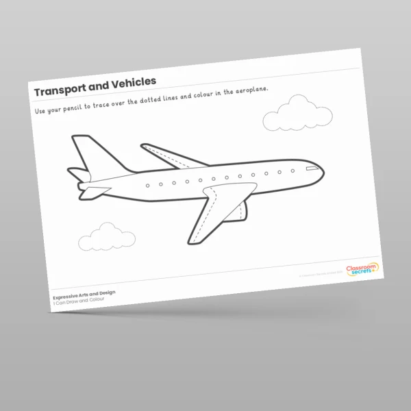 An image of the Transport and Vehicles I Can Draw and Colour Resource