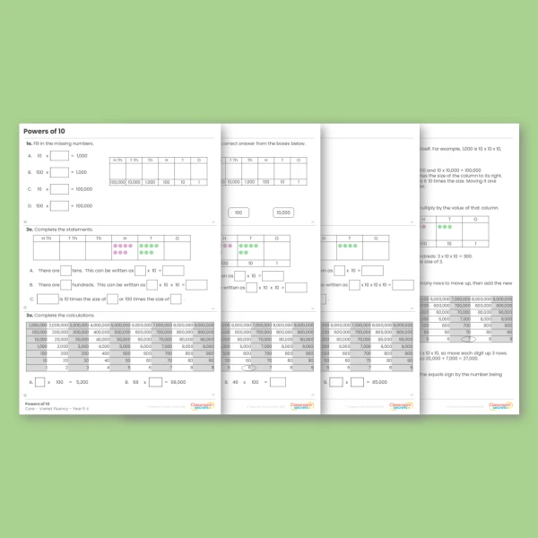 Year 5 Powers of 10 Place Value Varied Fluency