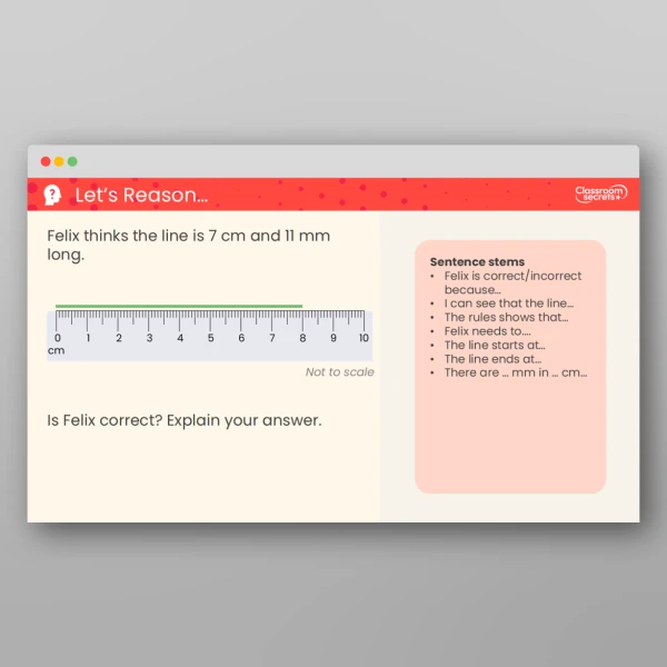 An image of the Measure in Centimetres and Millimetres Teaching PPT Resource