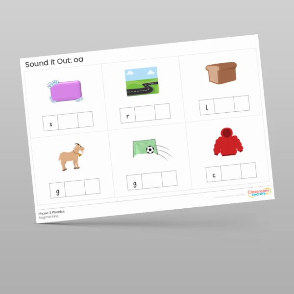 An image of the Phonics Sound It Out: oa Resource