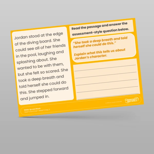 An image of the Summer 1 Week 5 Wake Up and Work Resource