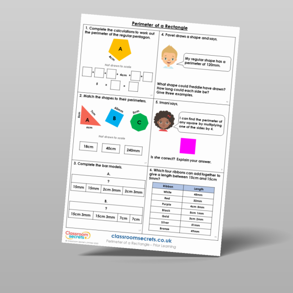 Year 4 Perimeter Of A Rectangle Prior Learning Resource | Classroom Secrets