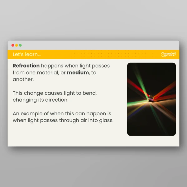 An image of the Lesson 5: What is Refraction? Investigation Resource