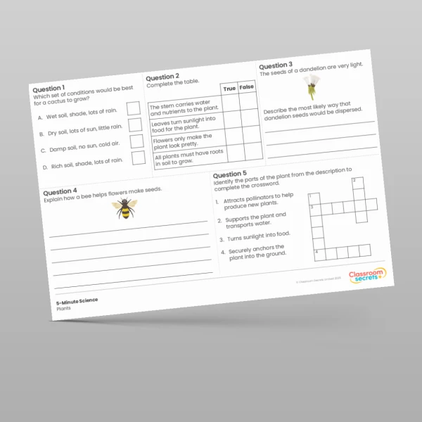 An image of the Plants 5-Minute Science Resource