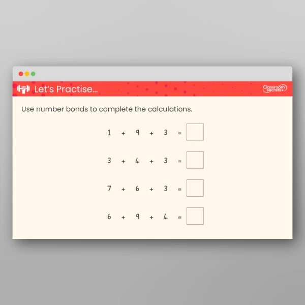 An image of the Add Three 1-Digit Numbers Teaching PPT Resource