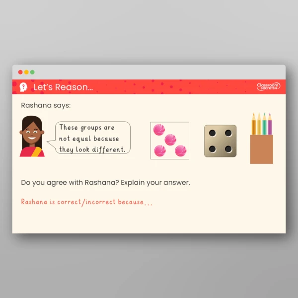 An image of the Recognise Equal Groups Teaching PPT Resource