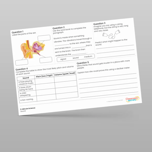 An image of the Sound 5-Minute Science Resource