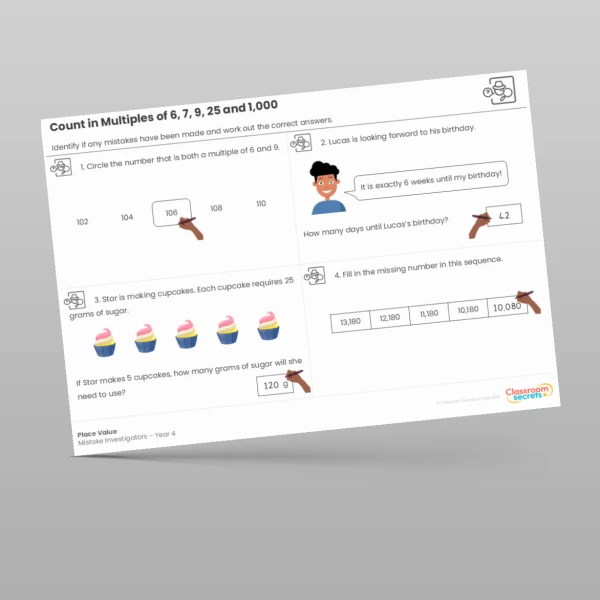 An image of the Place Value Mistake Investigators Resource