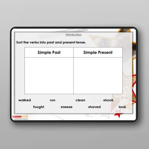 An image of the Consolidating Past and Present Tense Modelling PPT Resource