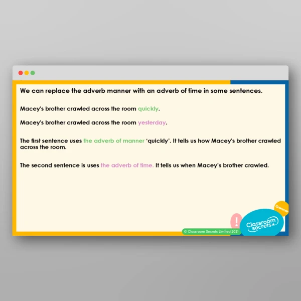 An image of the Using Adverbs to Express Time Teaching PPT Resource