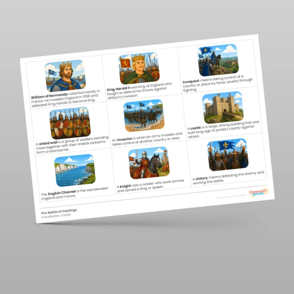 An image of the The Battle of Hastings Vocabulary Resource