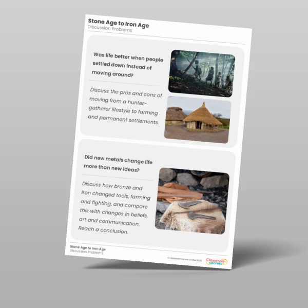 An image of the Stone Age to Iron Age Discussion Problems Resource