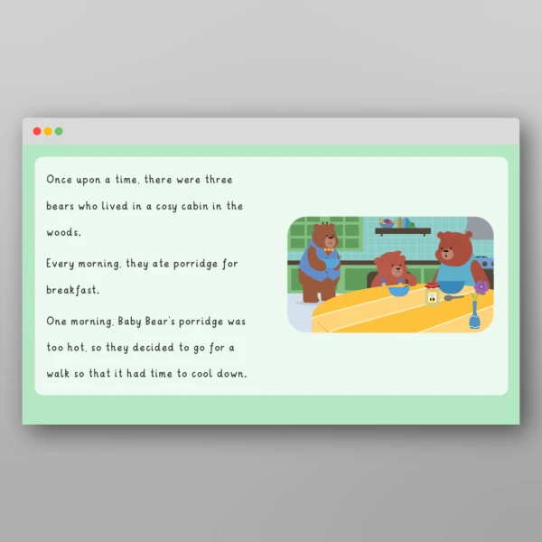 An image of the Goldilocks and the Three Bears Story ebook Resource
