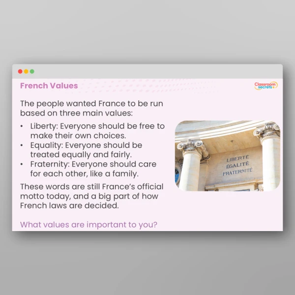 An image of the Bastille Day Whole School Assembly Resource
