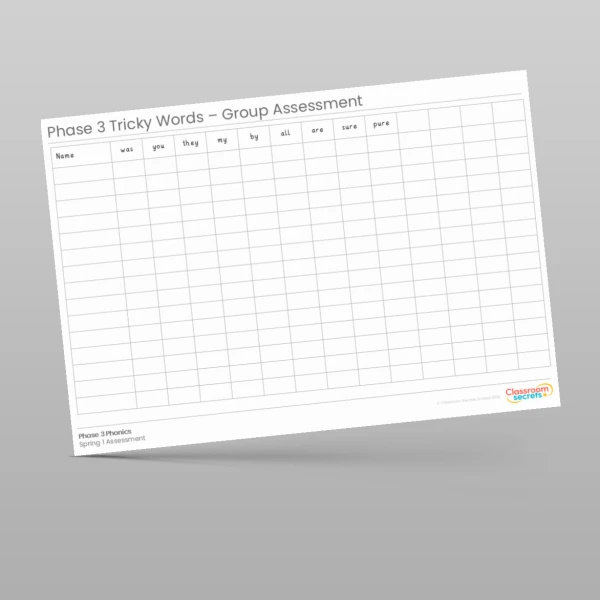 An image of the Phase 3 Phonics Assessment - Spring 1 Resource