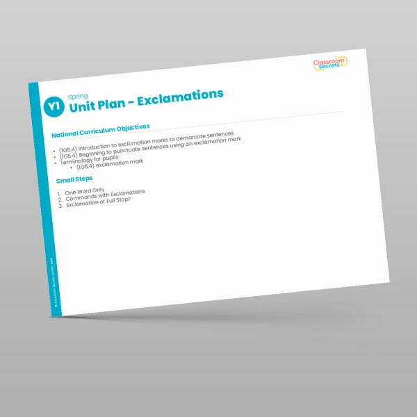 An image of the Exclamations Unit Plan Resource