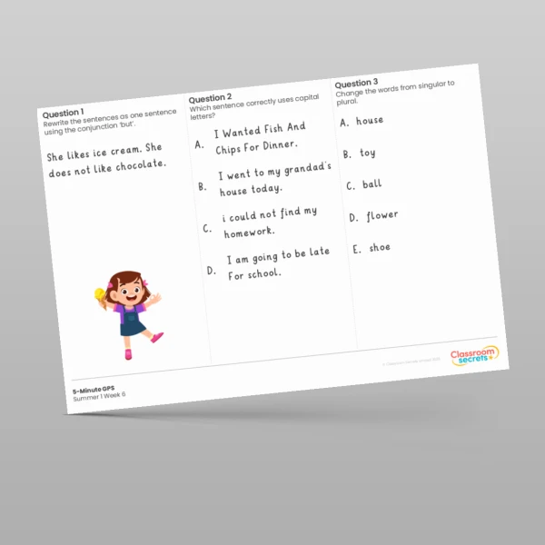 An image of the 5-Minute GPS Summer 1 Week 6 Resource