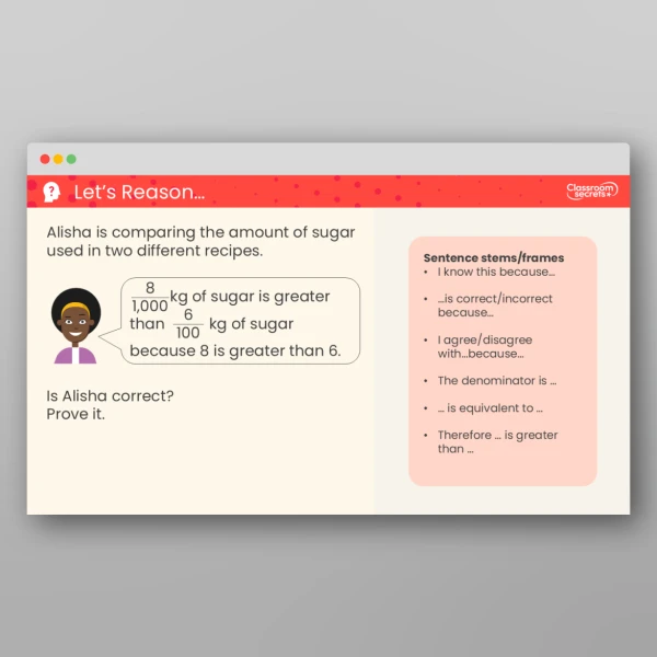 An image of the Thousandths as Fractions Teaching PPT Resource