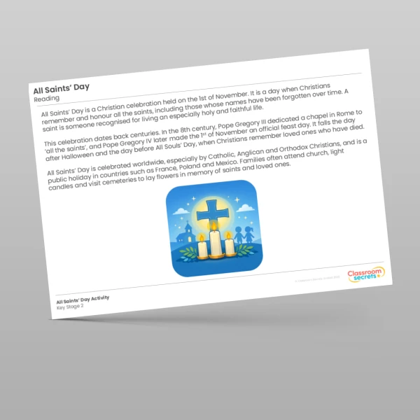 An image of the All Saints' Day Activity Resource