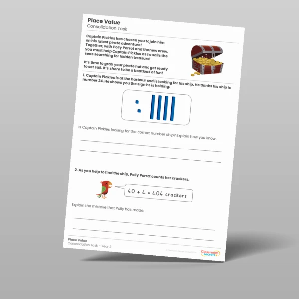 An image of the Place Value Consolidation Task Resource