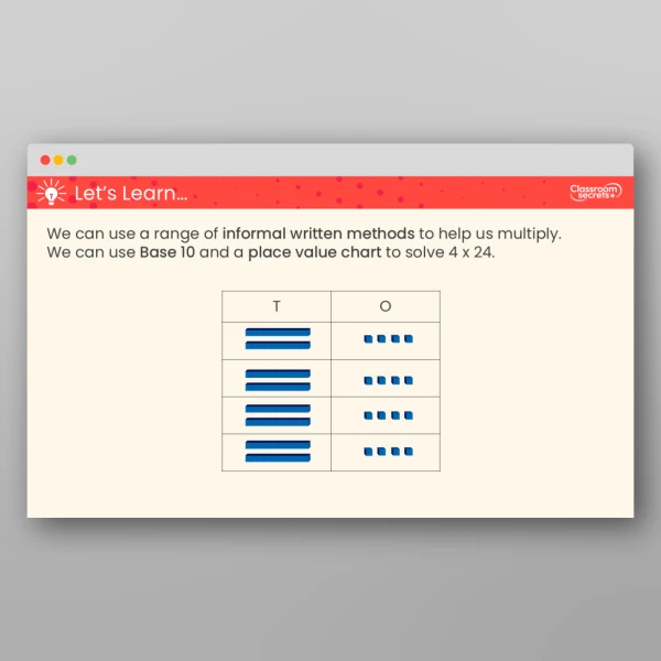 An image of the Informal Written Methods for Multiplication Teaching PPT Resource