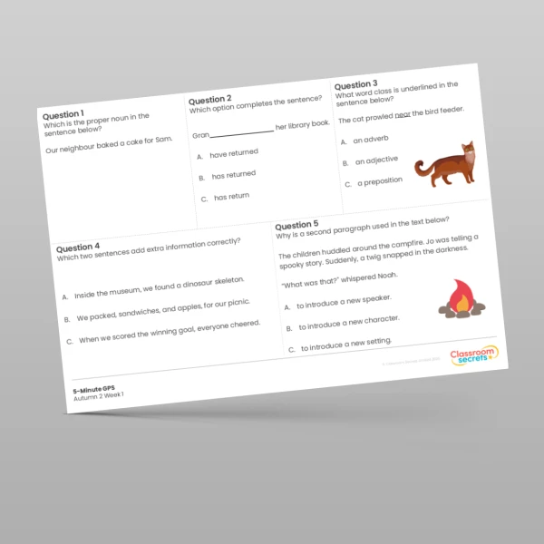 An image of the 5-Minute GPS Autumn 2 Week 1 Resource