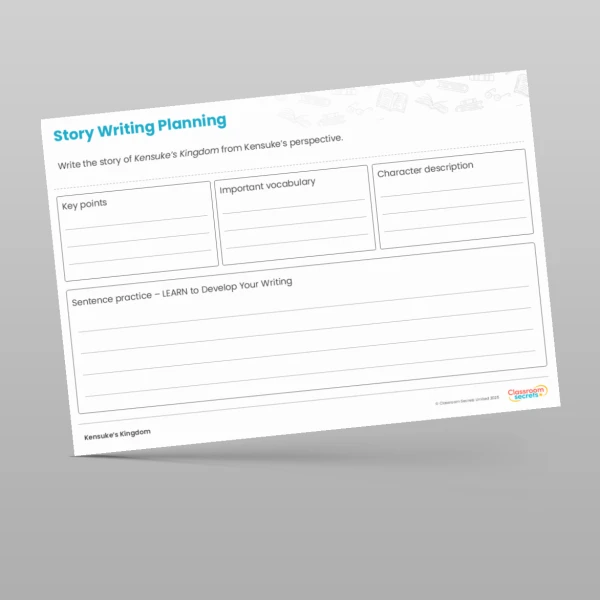 An image of the Kensuke's Kingdom Writing Unit Writing Planning and Word Bank Resource