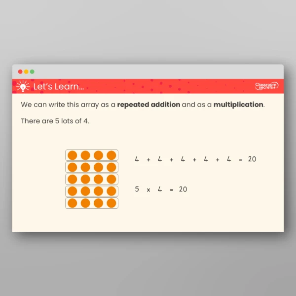 An image of the Use Arrays Teaching PPT Resource