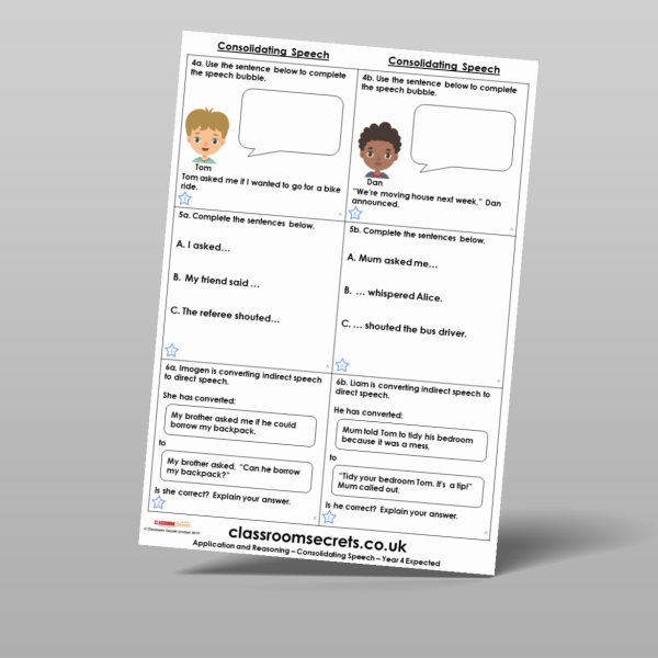 Year 4 Consolidating Speech Application And Reasoning Resource ...