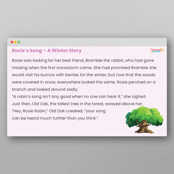 An image of the Rosie's Song - A Winter Story Resource