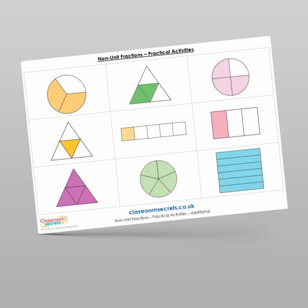 An image of the Non-Unit Fractions Practical Activities Resource