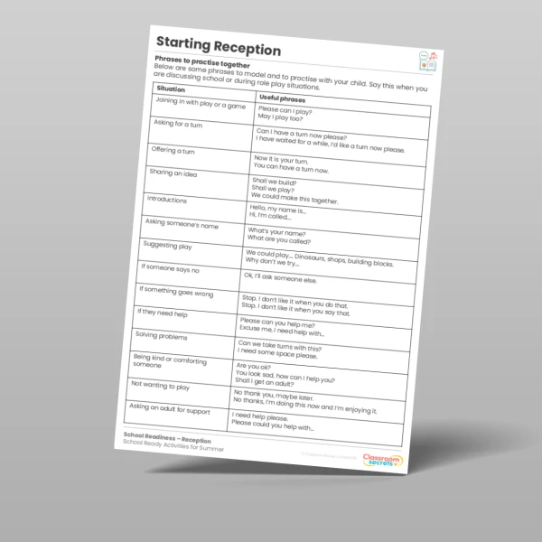 An image of the Starting Reception Summer Activities Pack Resource
