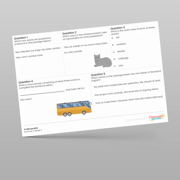 An image of the 5-Minute GPS Summer 2 Week 3 Resource