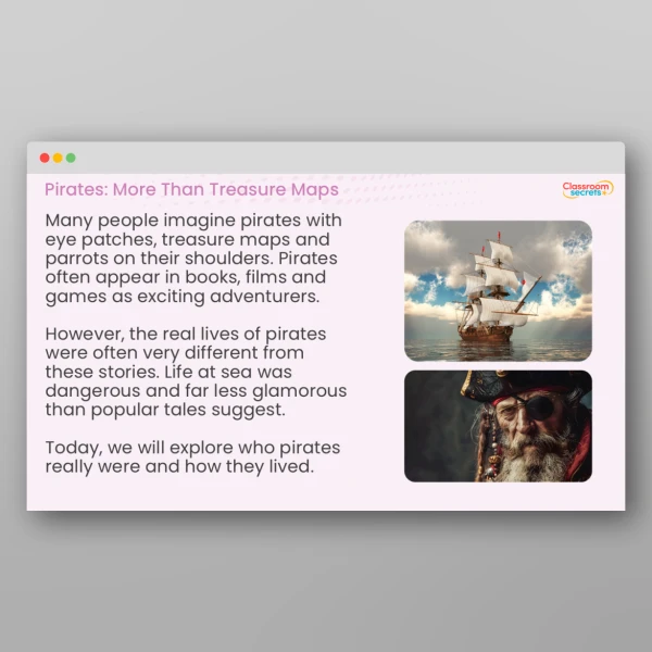 An image of the The History of Pirates Teaching PPT Resource