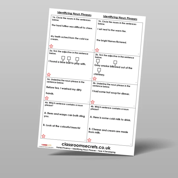 An image of the Free Identifying Noun Phrases Varied Fluency Resource