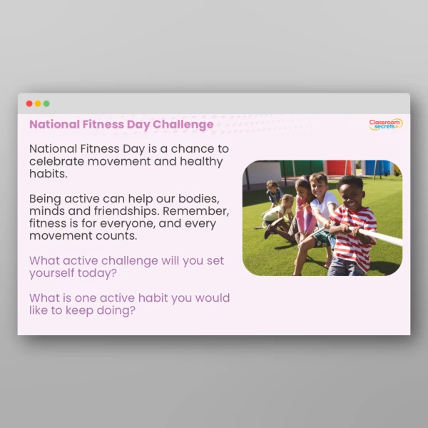 An image of the National Fitness Day Whole School Assembly Resource