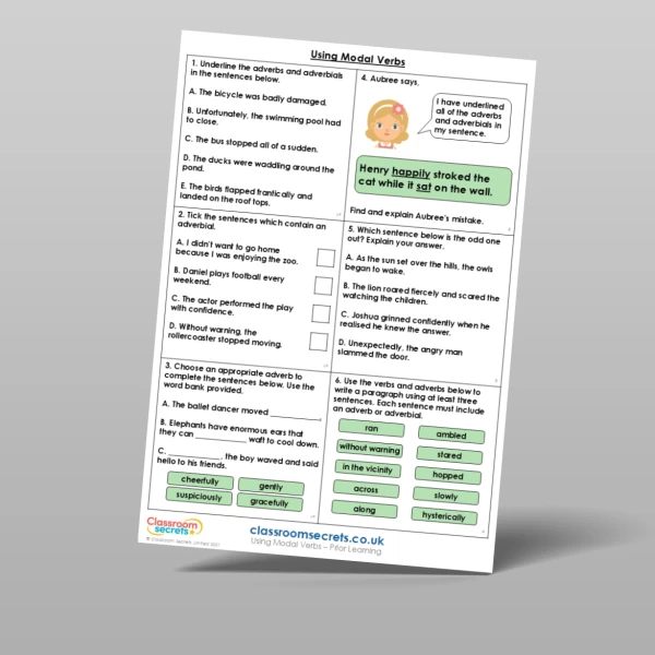 An image of the Using Modal Verbs Prior Learning Resource
