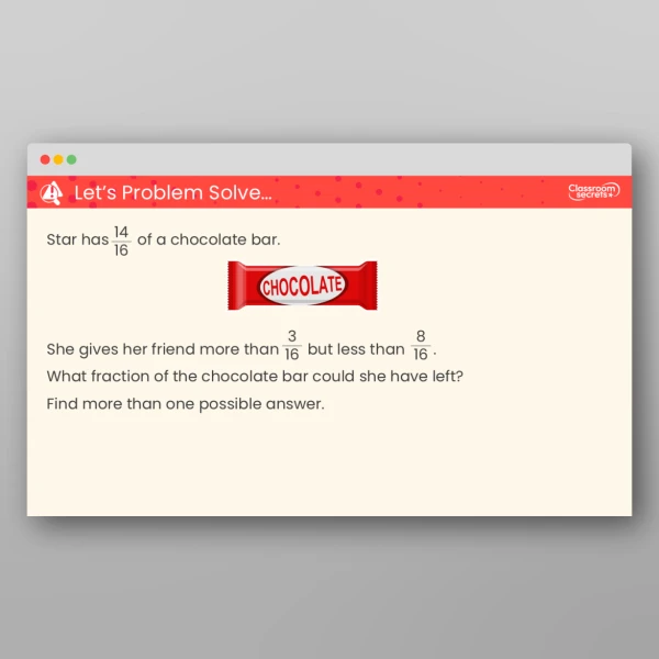 An image of the Subtract Fractions Teaching PPT Resource