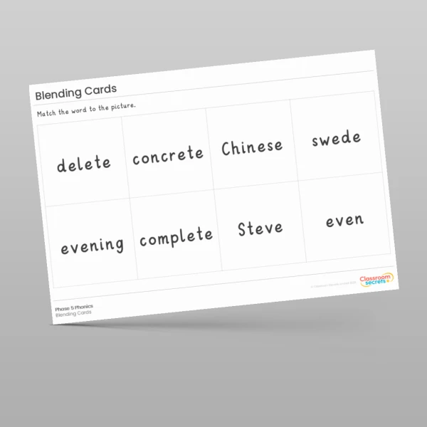 An image of the Blending Cards: e-e Resource