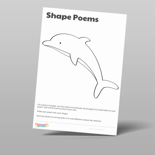 An image of the Shape Poems Worksheet Resource