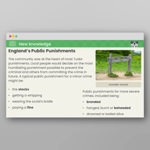 An image of the Lesson 4: What was Crime and Punishment Like in Tudor Times? PPT Resource