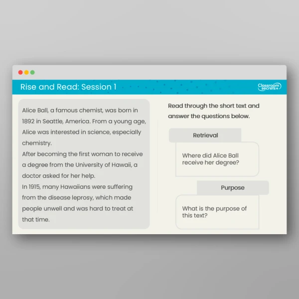 An image of the Rise and Read Alice Ball Resource