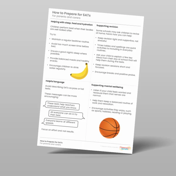 An image of the SATs Tips for Parents and Carers Resource