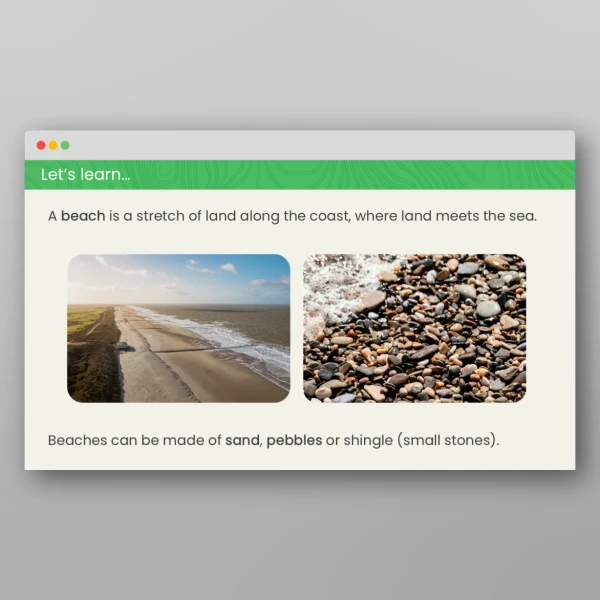 An image of the Beaches and Cliffs Geography PPT Resource