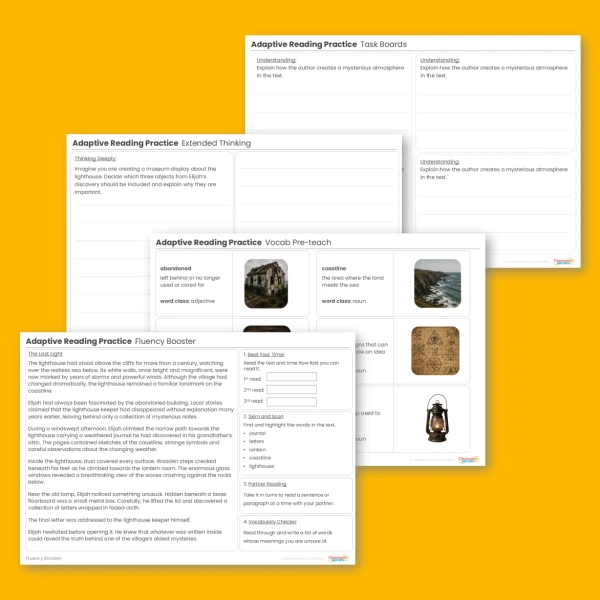 Year 6 Adaptive Reading Practice The Last Light lesson