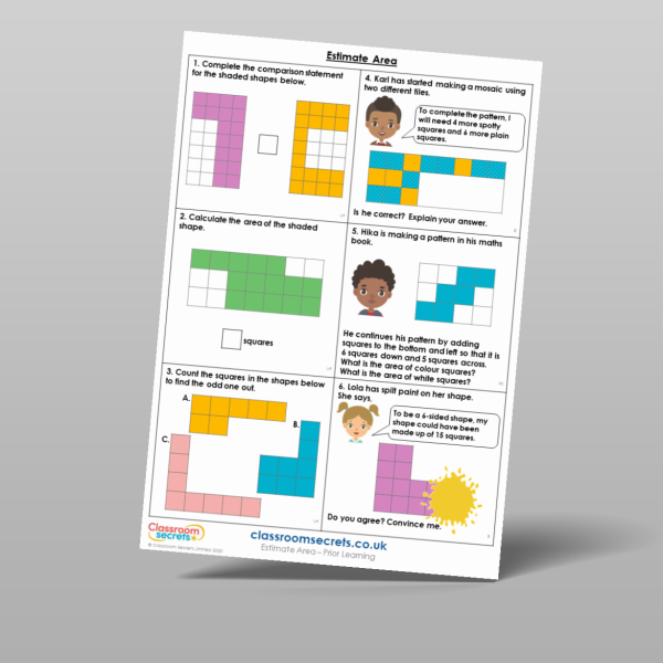 Year 5 Estimate Area Prior Learning Resource | Classroom Secrets