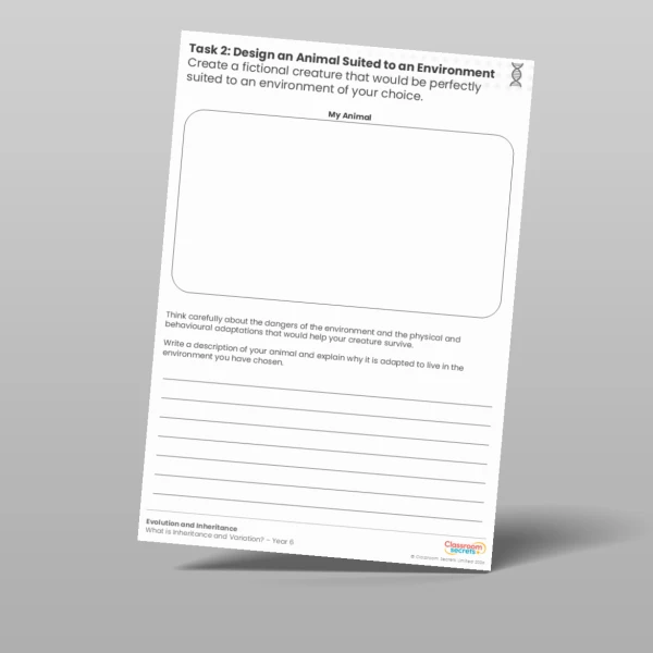 An image of the Design an Animal Suited to an Environment Worksheet Resource